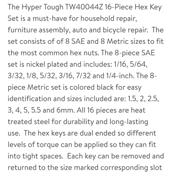 Hex Key Set - Picture 6 of 10